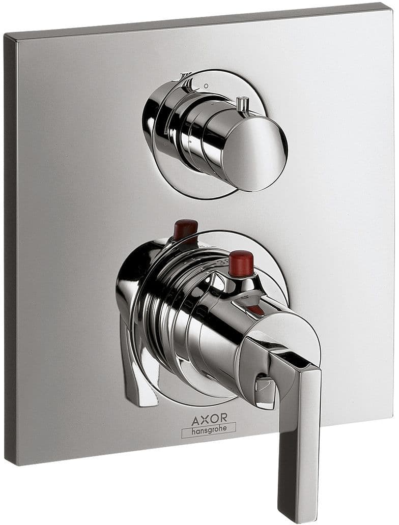 Set de finition thermostat a encastrer + inverseur citterio Hansgrohe chrome DESCO-122171
