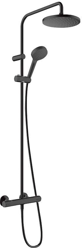 Douchezuil+ Thermostaat Vernis Blend 200 HG Noir mat 15,6 litre/minute