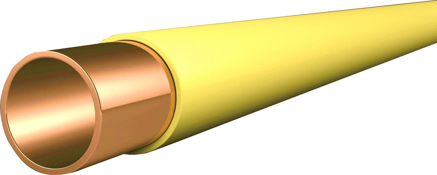 Tuyau cuivre + PVC Jaune 15-1MM dur longueur 5M