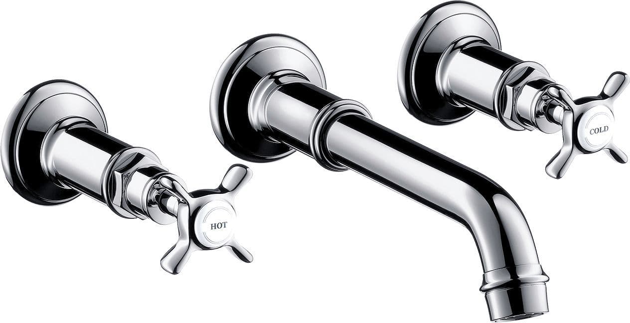 Afwerkset 3-GATS mengkraan lavabo MUUR montreux Axor kruis 225MM CHROOM