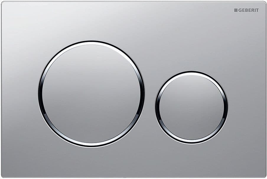 Plaque de commande 2 touches SIGMA20 Geberit chrome satin-chrome brillant easy-to-clean