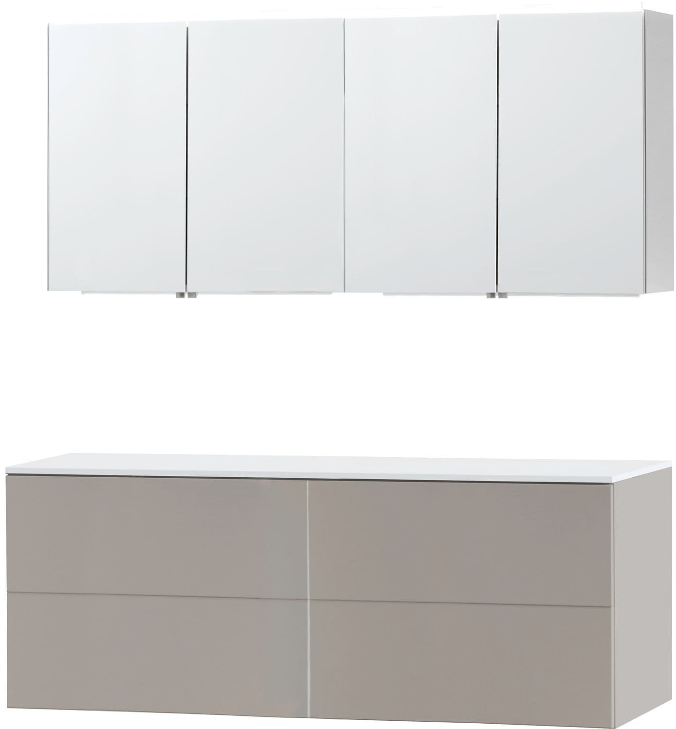 MEUBEL PURO DUO GRIJS 160 SOLID OPBOUW SPIEGELKAST