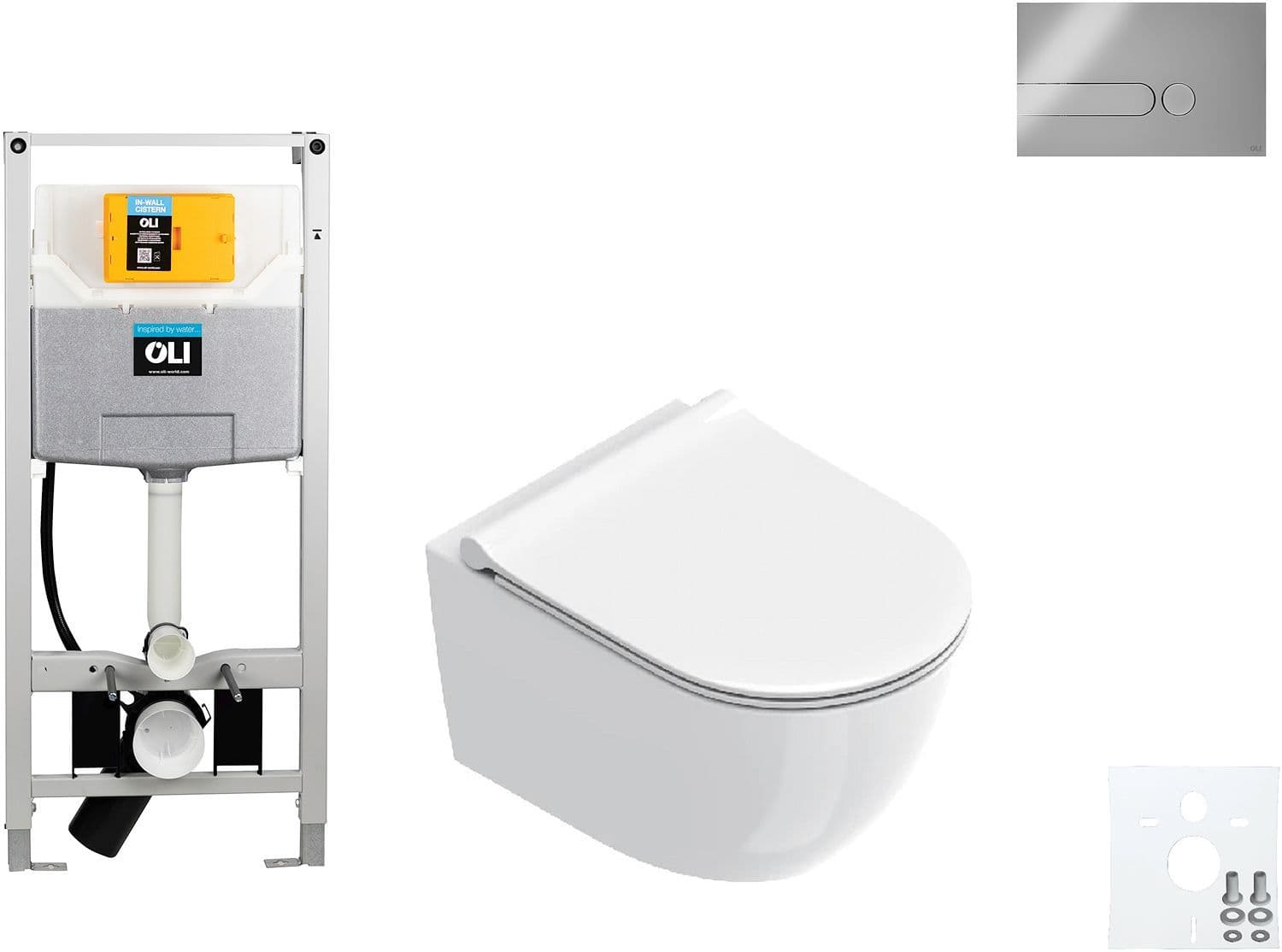 Wallfix oli wc suspendu sfera 50 catalano slim seat iplate mat chrome