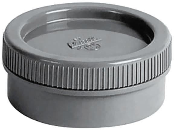 PVC STOP MET SCHROEFDEKSEL GRIJS 110MM