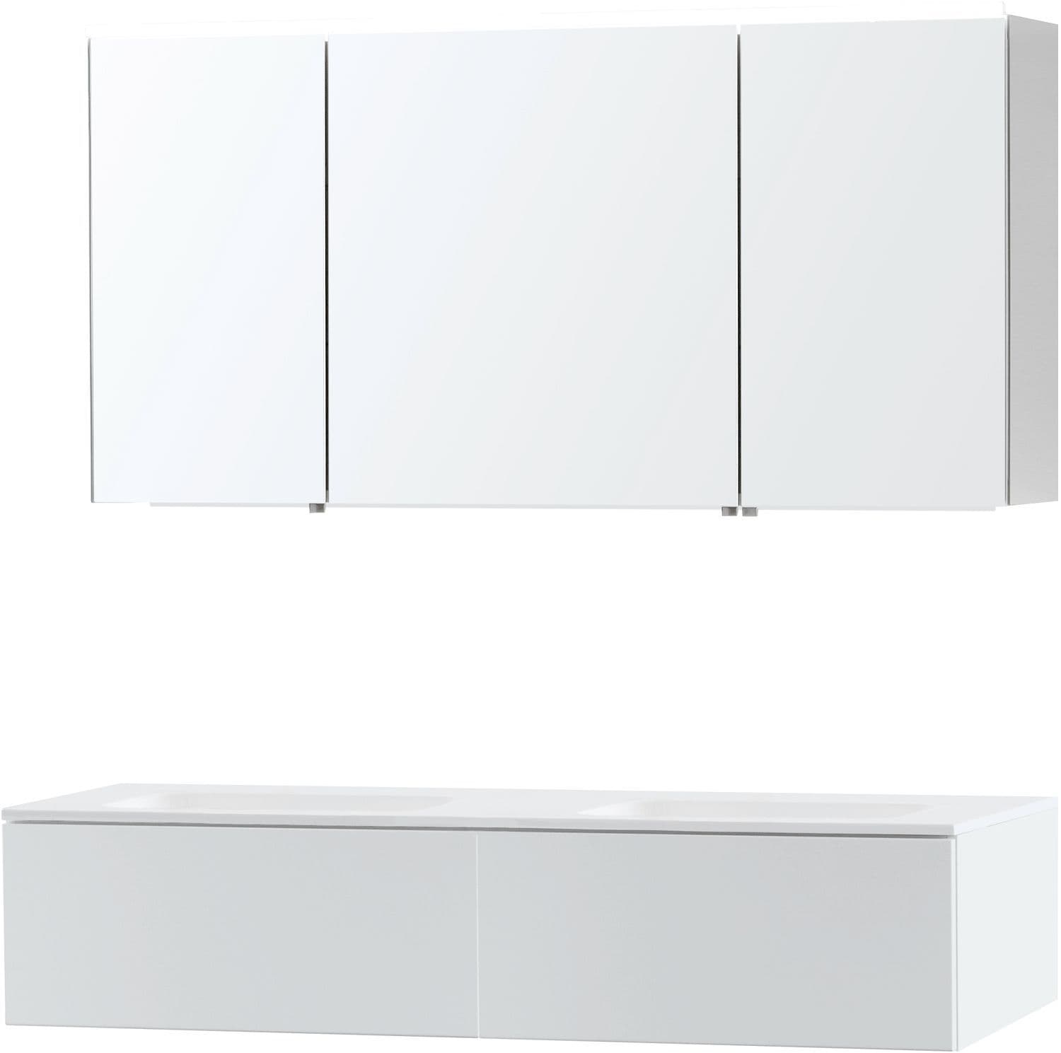 Meubel puro duo WIT 140 1 lade Solid Molto spiegelkast