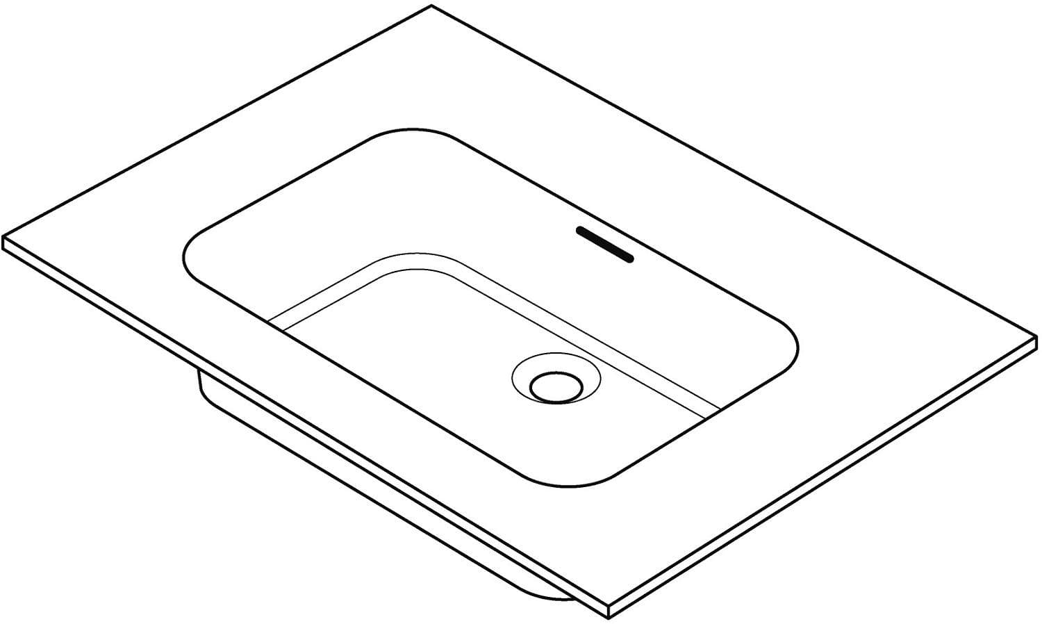 Tablette combo/molto/puro 140X50CM 1 lavabo Solid blanc