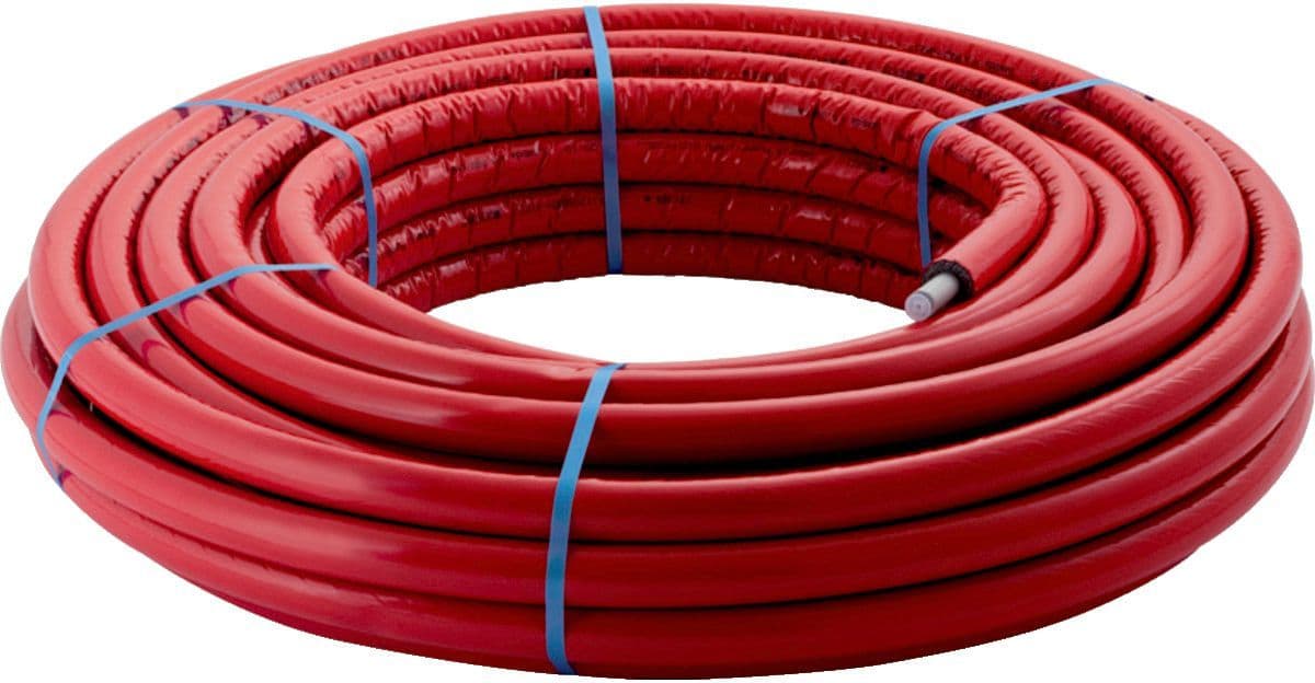 Tube multicouche + isolation 6MM Geberit 25X2,5MM Rouge rouleau 25M FlowFit Geberit