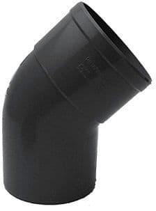 Pvc ELLEBOOG donkergrijs RWA rond 45° 80MM