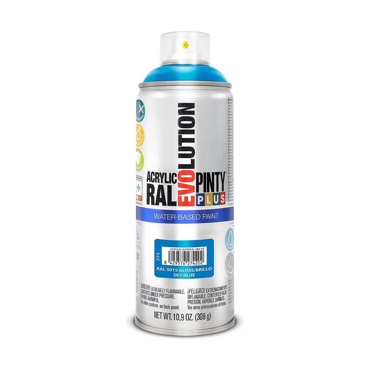 Spray Paint Pintyplus Evolution RAL 5015 Water Based Sky Blue 400 ml