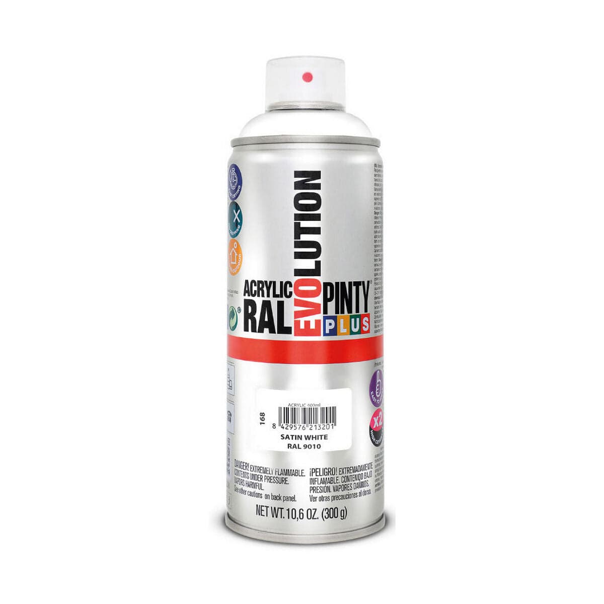 Peinture en bombe Pintyplus Evolution RAL 9010 400 ml Satin Blanc Pur