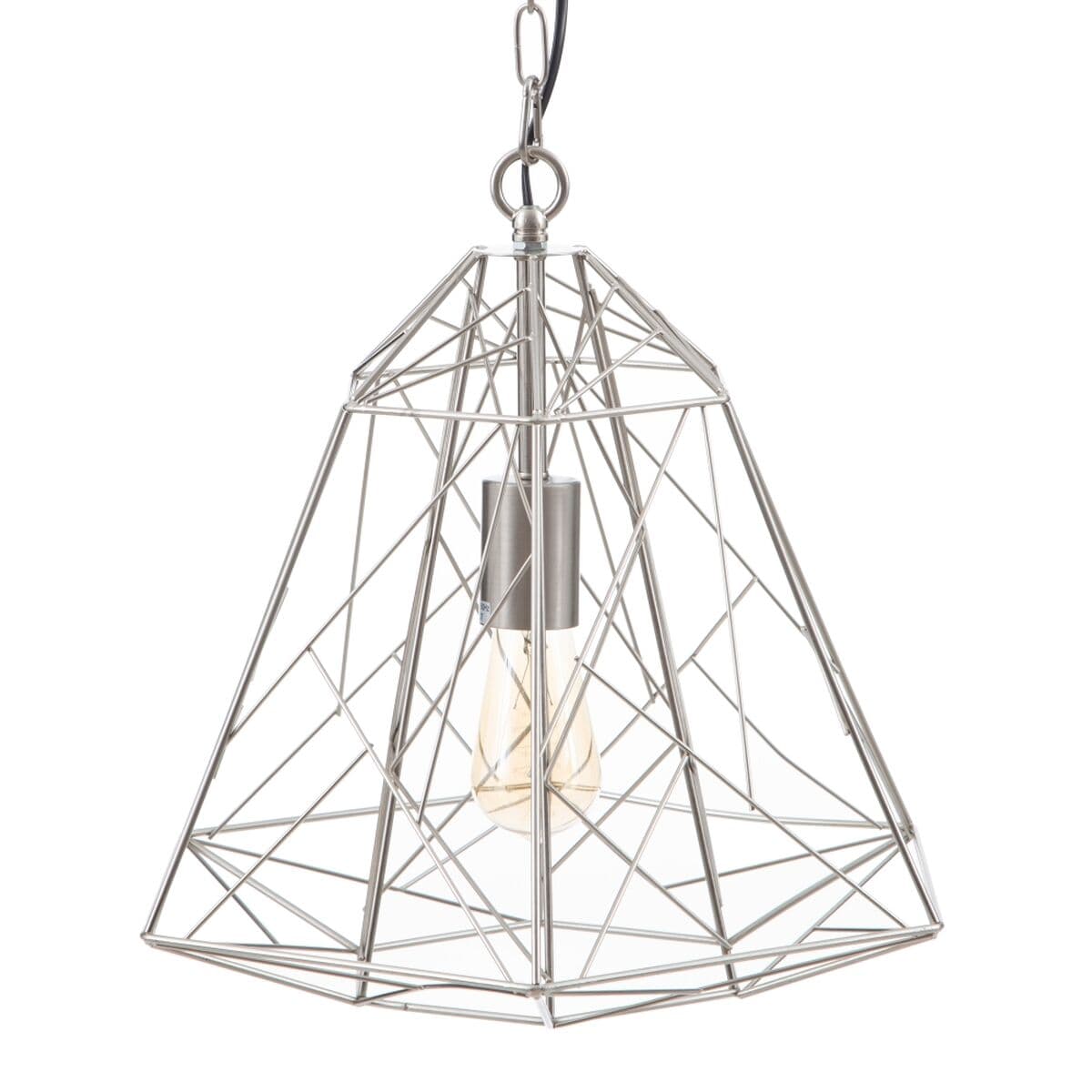 Plafondlamp metaal zilver 34 x 34 x 38 cm