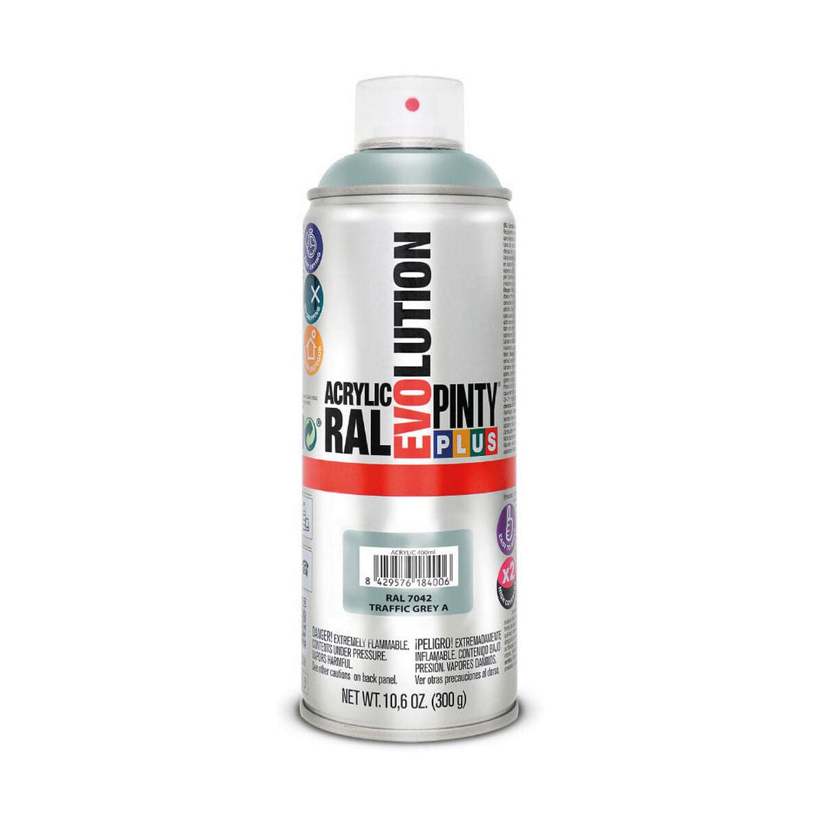 Sprühfarbe Pintyplus Evolution RAL 7042 Verkehrsgrau 400 ml