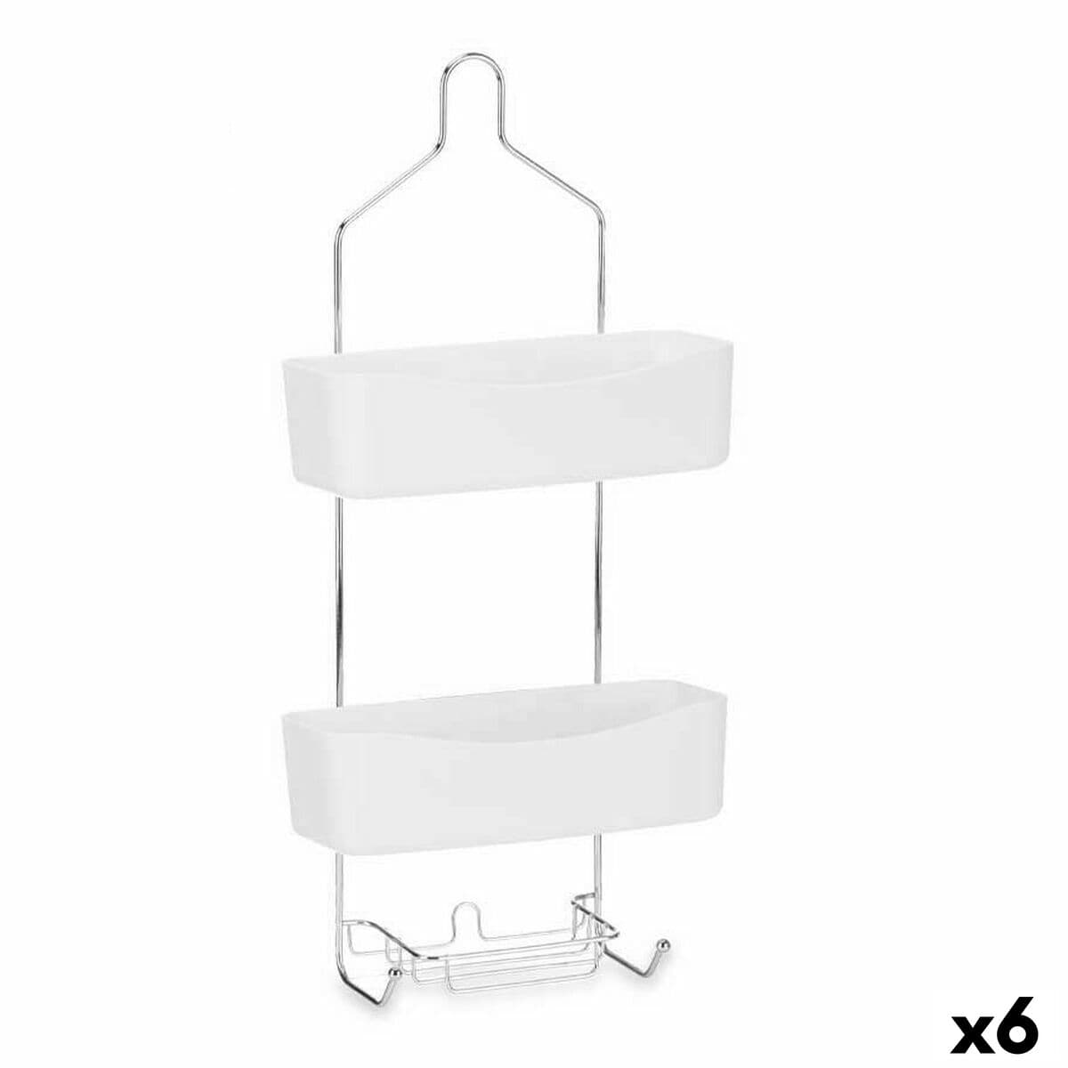 Berilo badkamerrek wit metaal kunststof 28 x 60 x 14 cm (6 stuks)