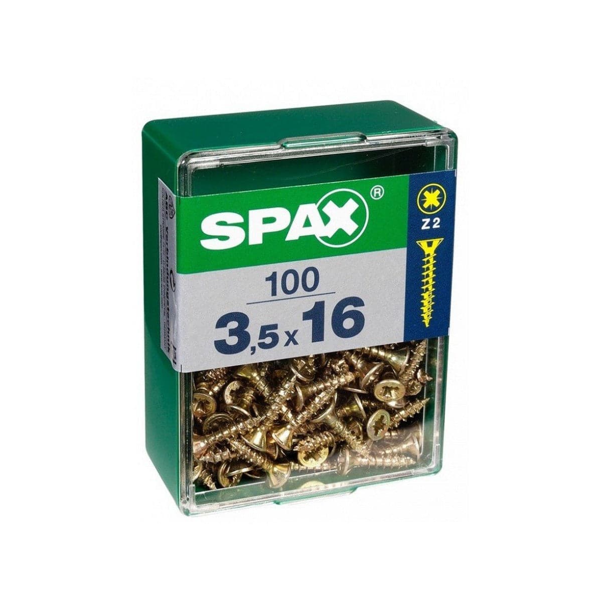 SPAX Yellox Wood Screws Flat Head 3.5 x 20 mm 100 Pieces