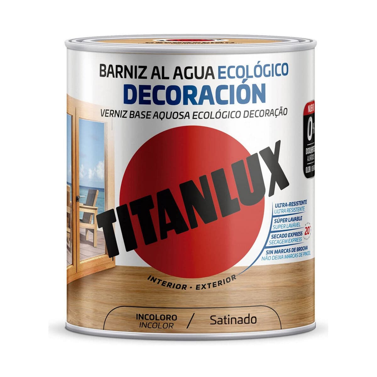 Wasserbasierter Lack Titanlux m21100014 Ökologisch 250 ml Farblos Seidenmatt