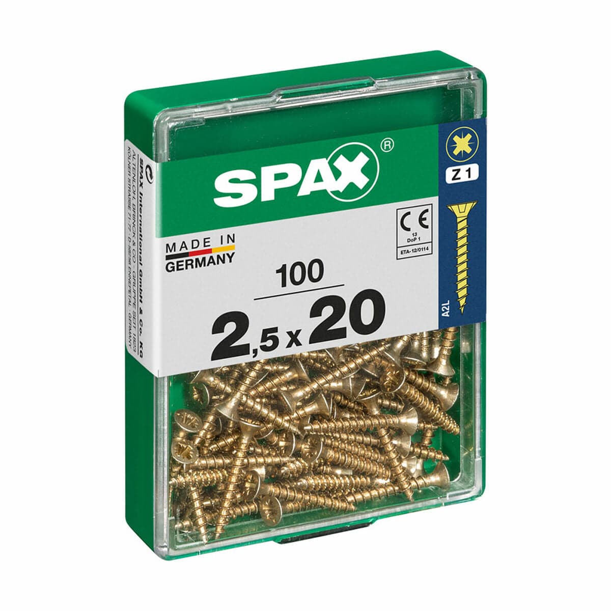 Schraubenbox SPAX Holzschraube Flachkopf (2,5 x 20 mm)