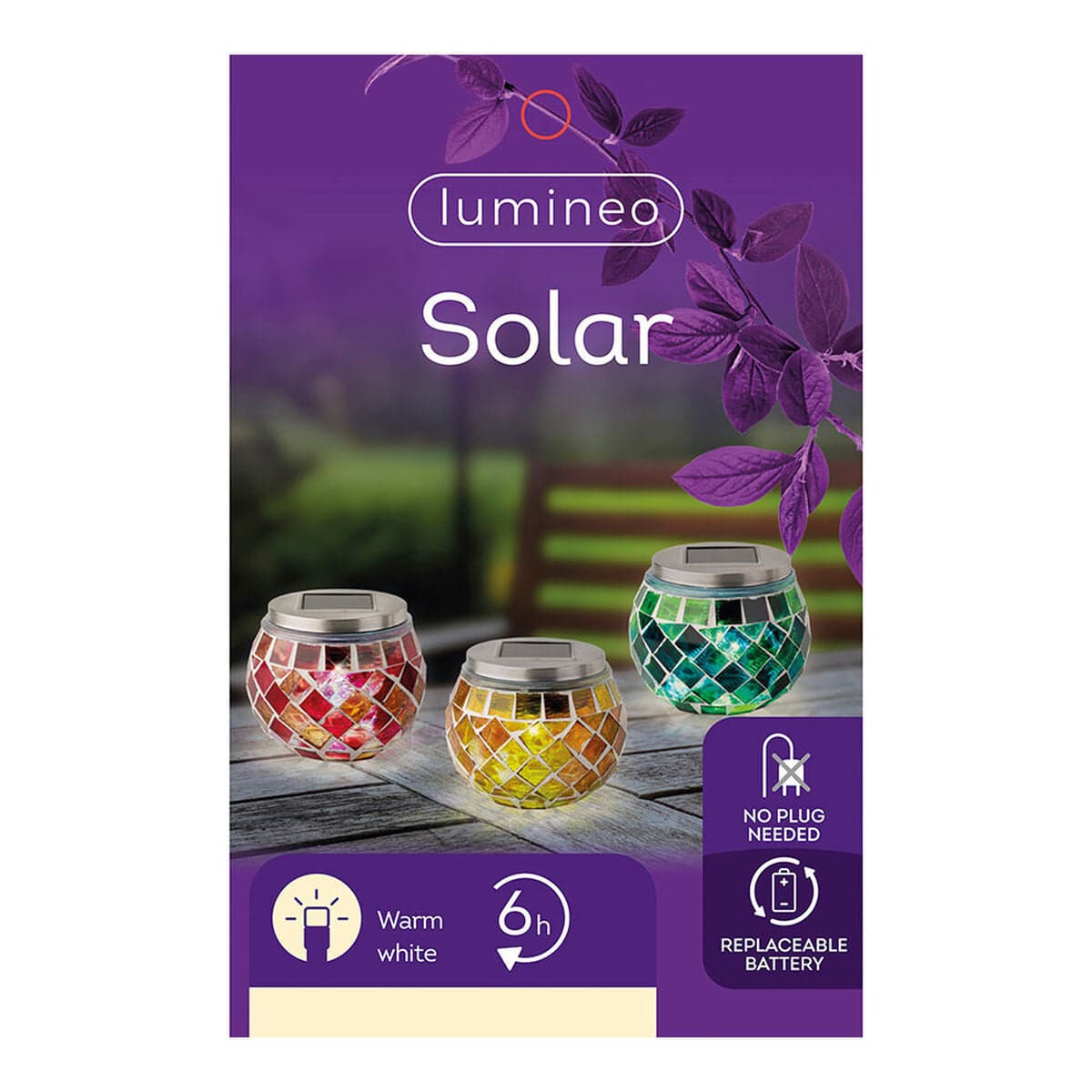 Lumineo 894596 solar lamp mosaic 9 cm