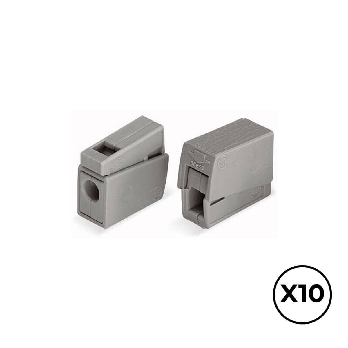 Verbindungsklemme Wago 8 x 20,4 x 15,5 mm 2,5 mm 2 Leiter (10 Stück)
