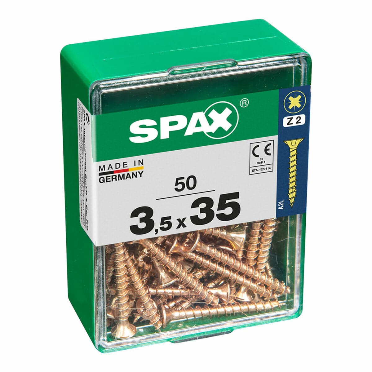 Schraubenbox SPAX Holzschraube Flachkopf (3,5 x 35 mm)
