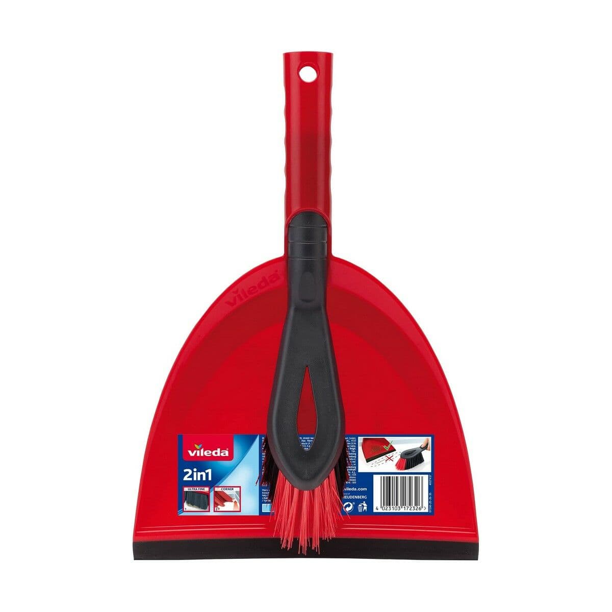 Handfeger und Kehrblech Reinigungsset Vileda 141743 Schwarz Rot Kunststoff (1 Stück)