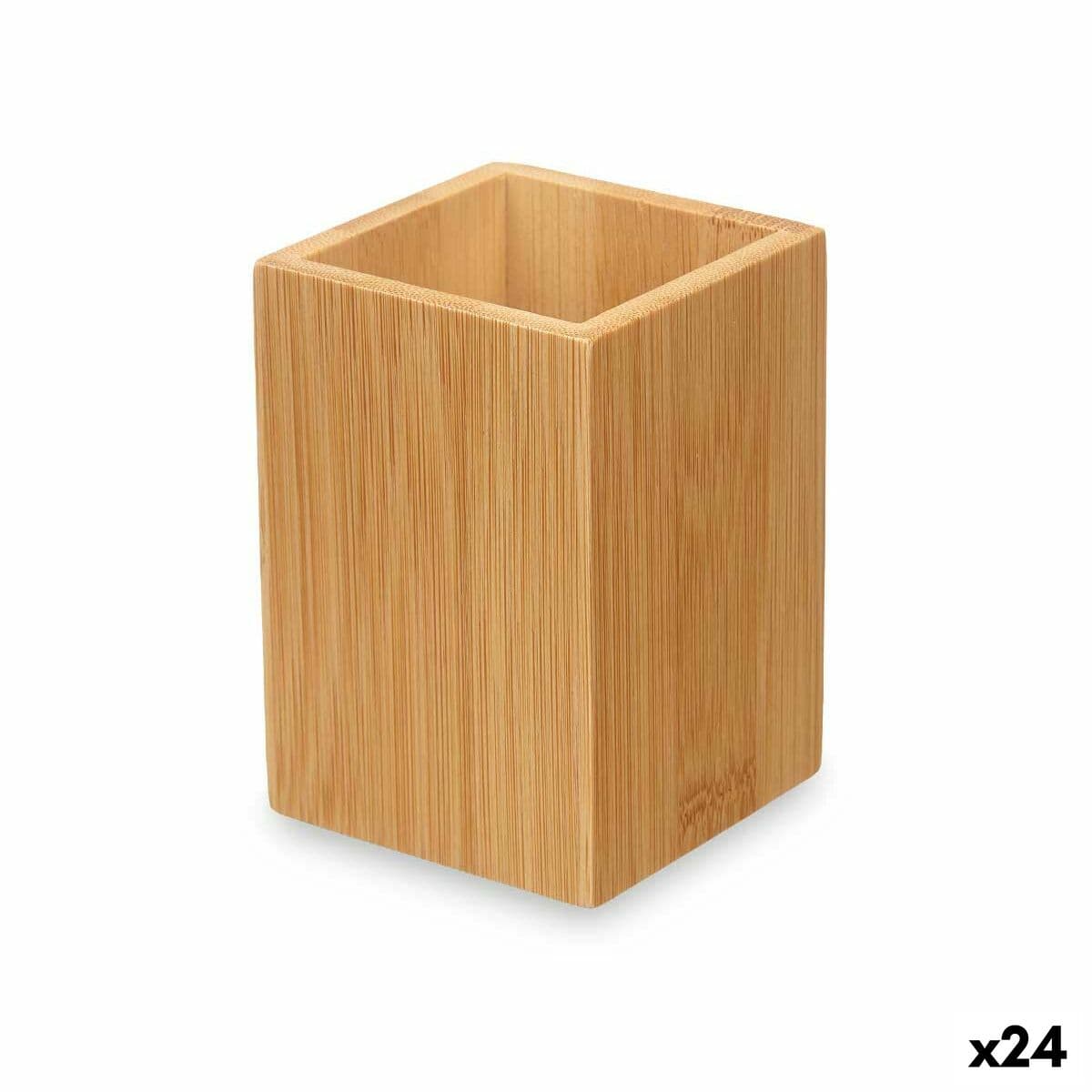 Tandenborstelhouder Berilo Naturel Bamboe Kunststof 6,8 x 9,7 x 6,8 cm (24 stuks)