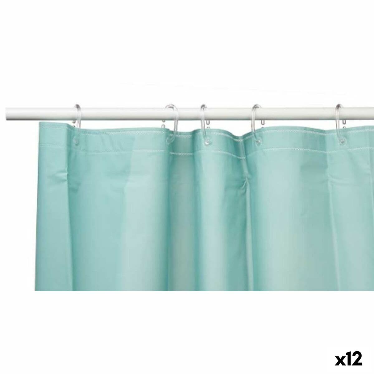 Berilo Shower Curtain Green Polyethylene EVA 180 x 180 cm (12 Units)