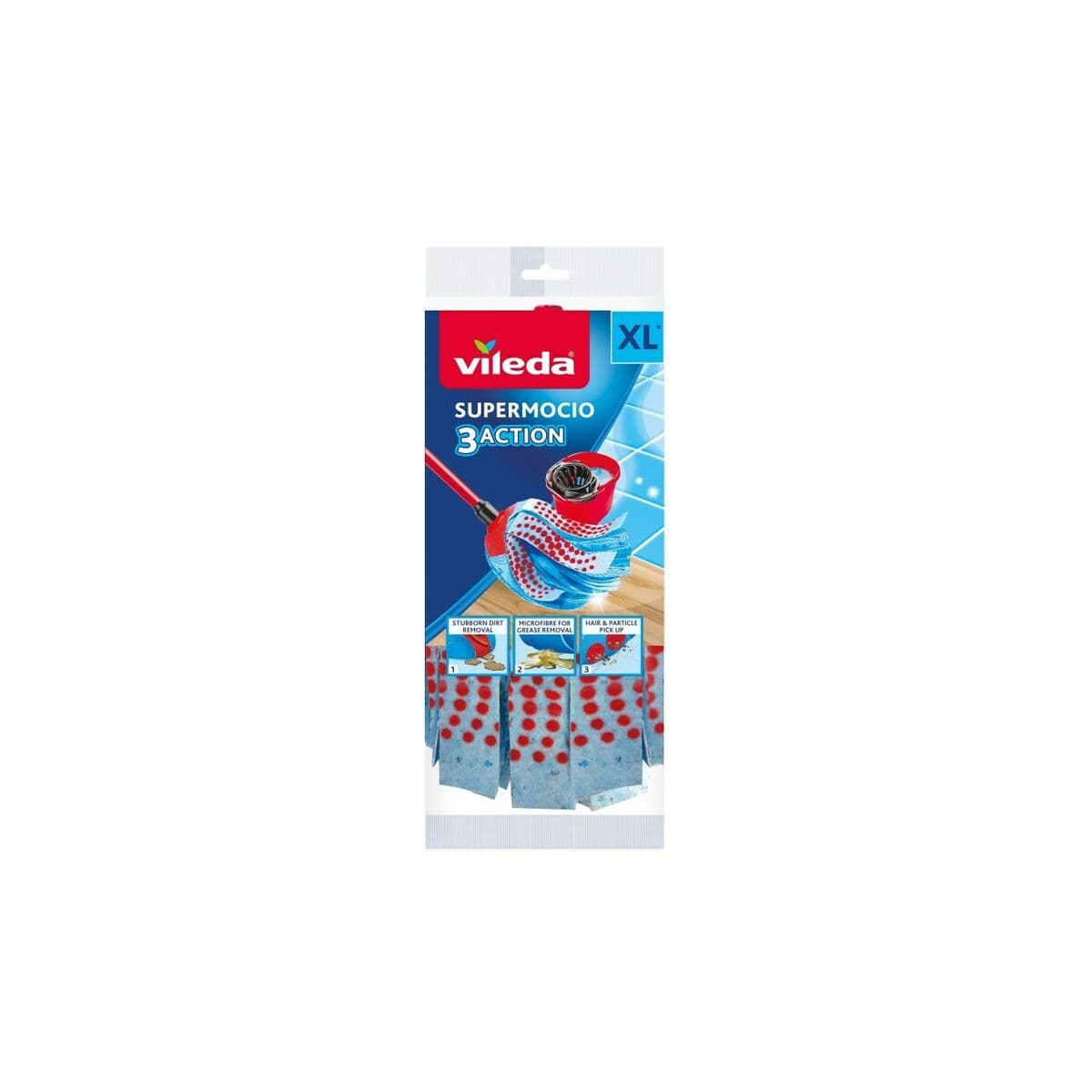 Vileda 3Action Velour XL Dweil Mop Navulling (1 Stuk)
