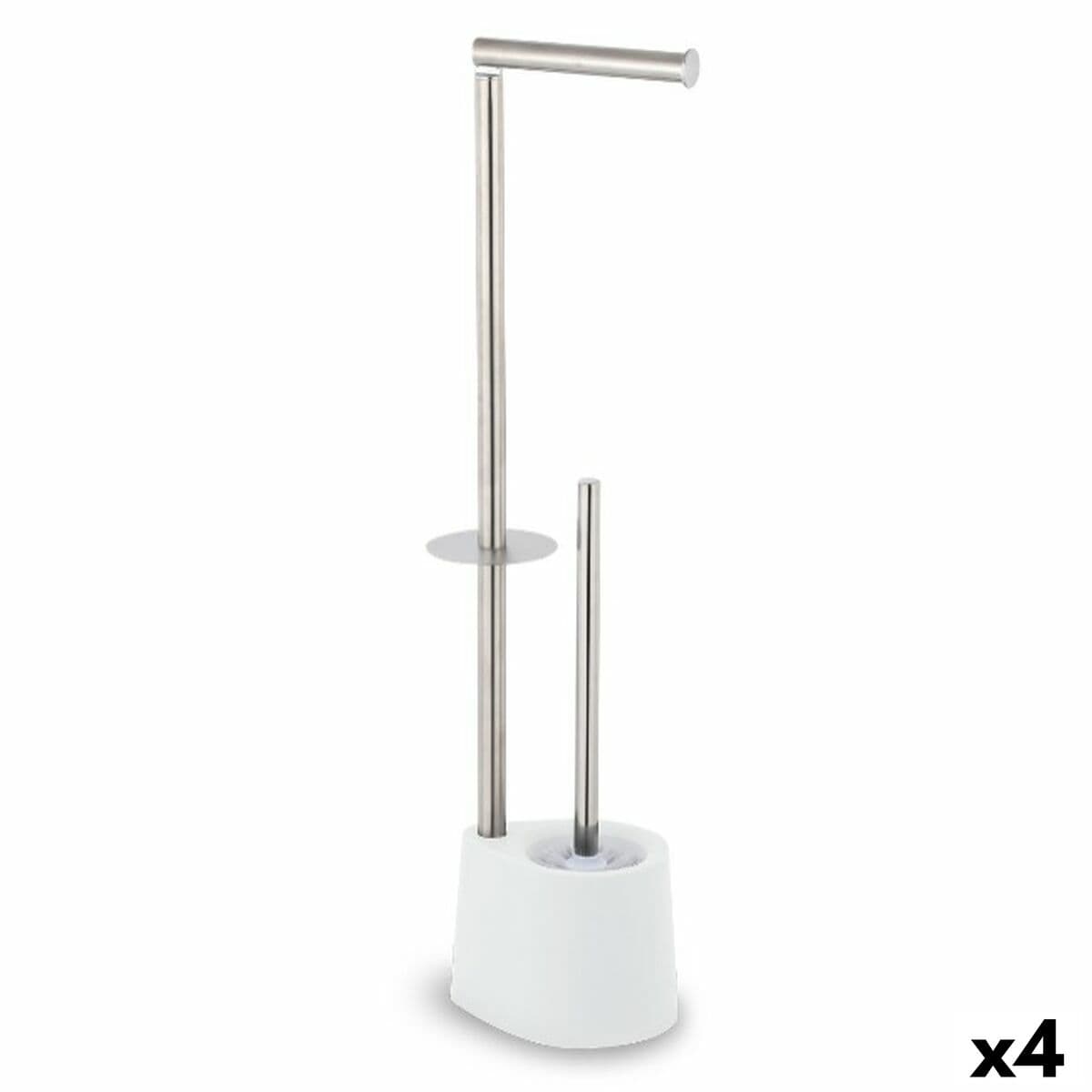 Toilettenpapierhalter mit Bürstengarnitur Confortime Stahl 66 x 22 cm (4 Stück)