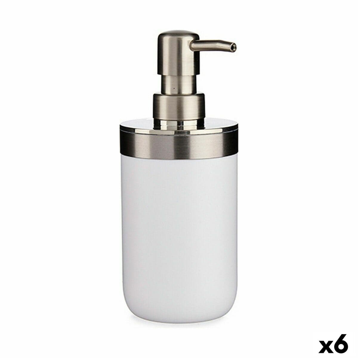 Berilo Seifenspender Weiß Silber Kunststoff 350 ml (6 Stück)