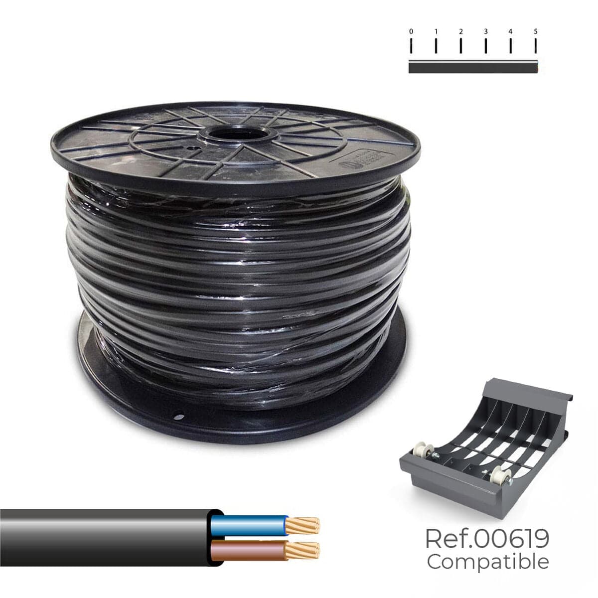 Sediles Multi-Core Electric Cable Black 2 x 1.5 mm - 200 m H05VVH2-F