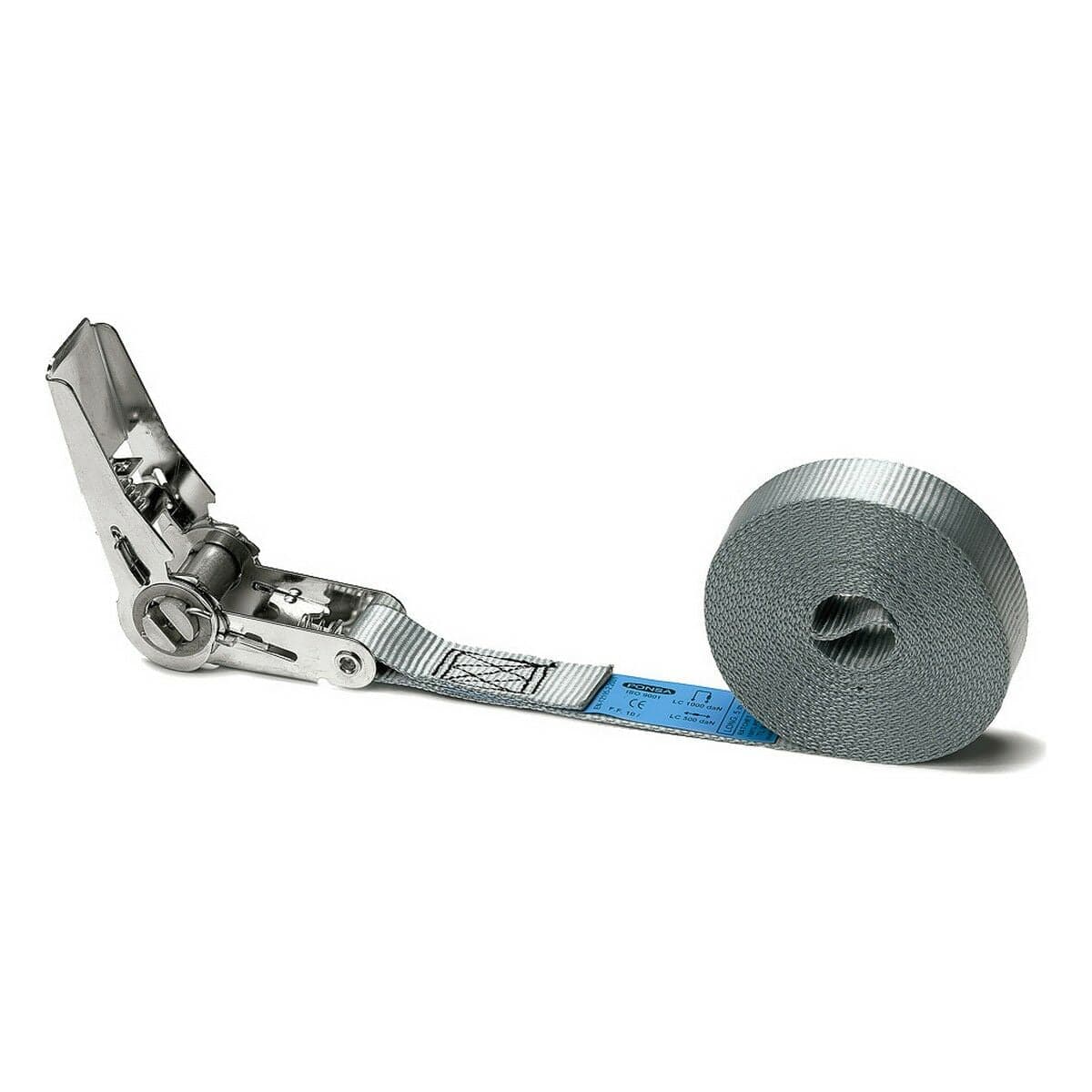Zurrgurt mit Ratsche Ponsa 027,042,025,503 Grau 25 mm x 5 m