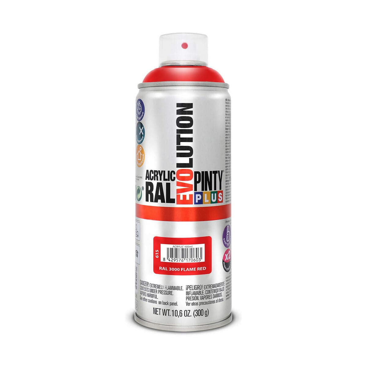 Peinture en bombe Pintyplus Evolution RAL 3000 Flame Red 400 ml