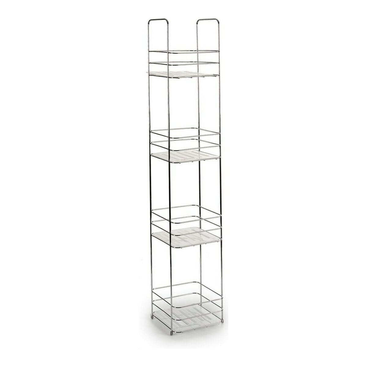Berilo Bathroom Shelves Transparent Silver 16 x 86 x 16 cm