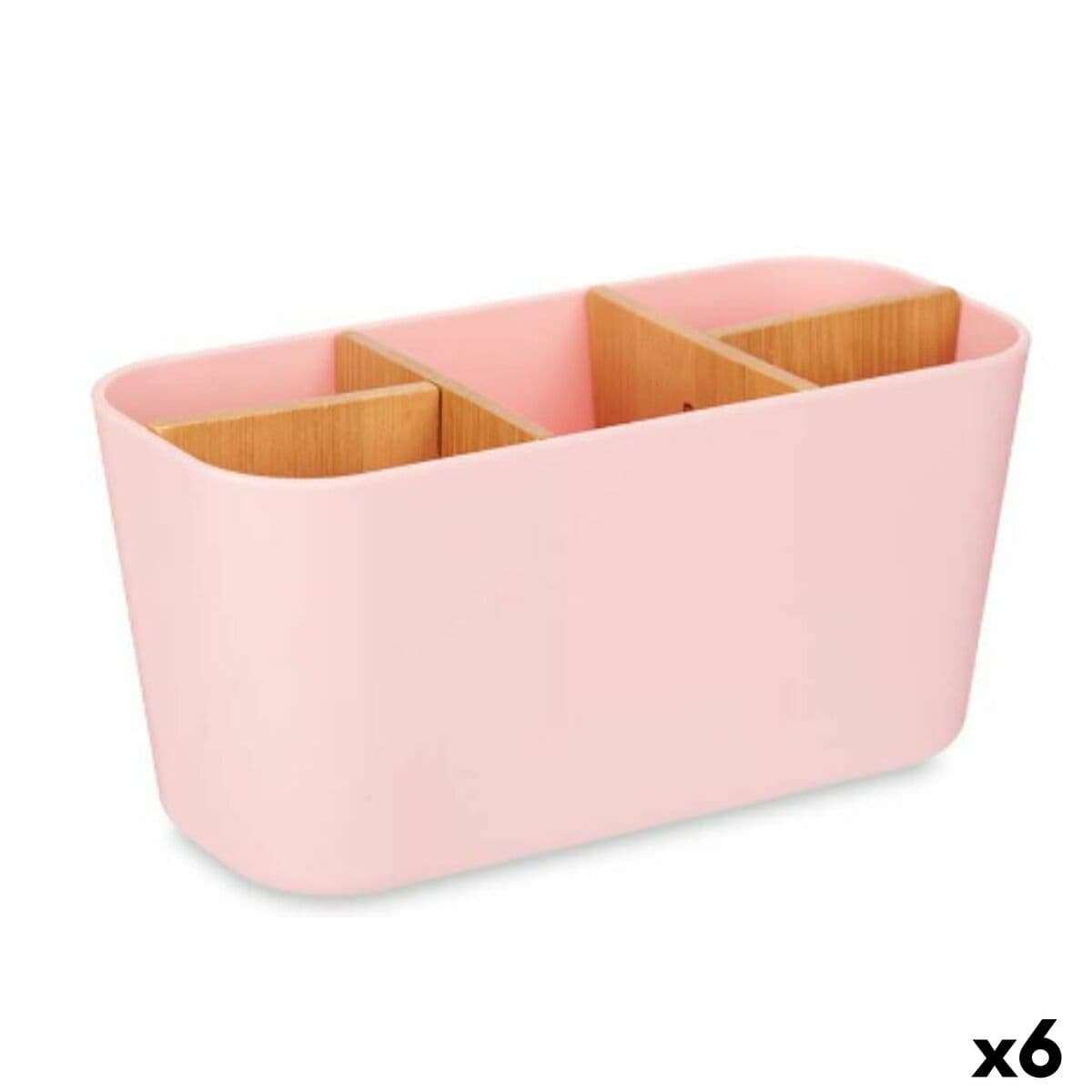Zahnbürstenhalter Berilo Rosa Bambus Polypropylen 21 x 10 x 9 cm (6 Stück)