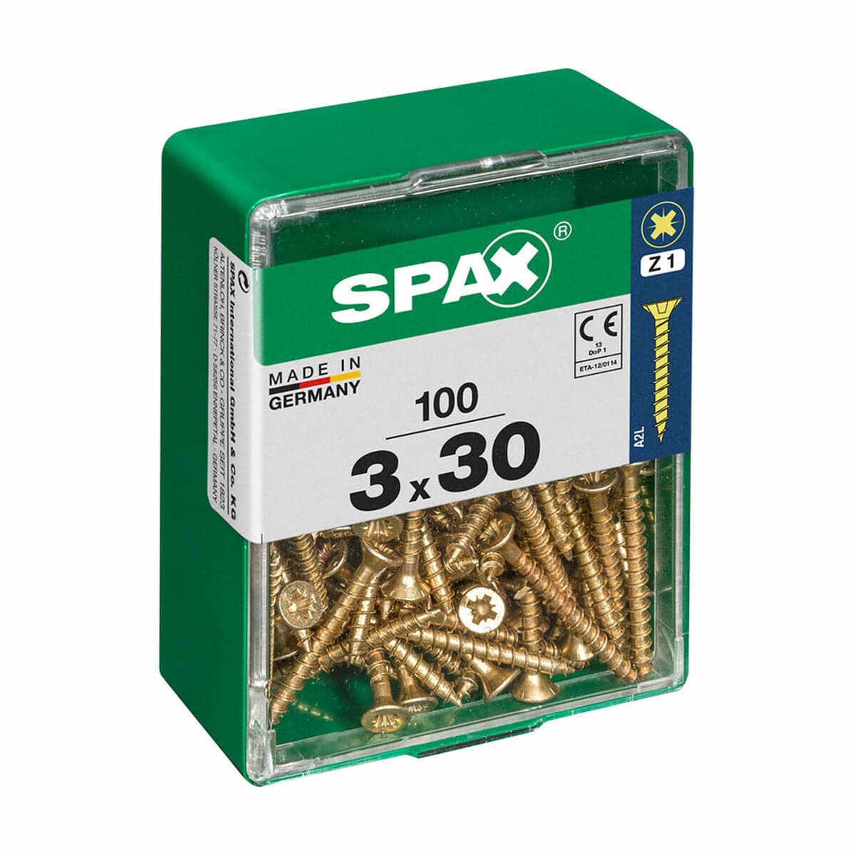 Schraubenbox SPAX Holzschraube Senkkopf (3,0 x 30 mm)