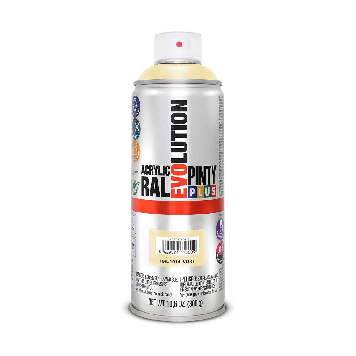 Peinture en bombe Pintyplus Evolution RAL 1014 400 ml Ivoire