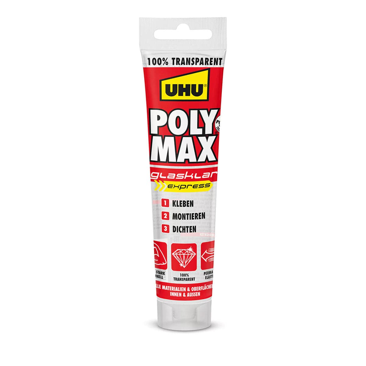 Kleb- und Dichtstoff UHU 6310615 Poly Max Cristal Express Transparent 115 g