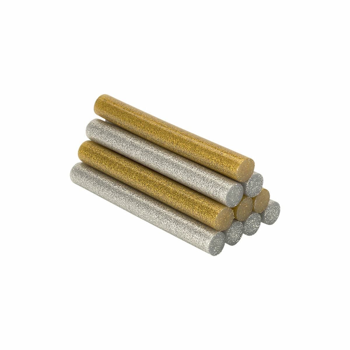 Dekorative Glitzer-Klebesticks Salki 430206 in Silber-Gold Ø 12 x 95 mm, 125 g