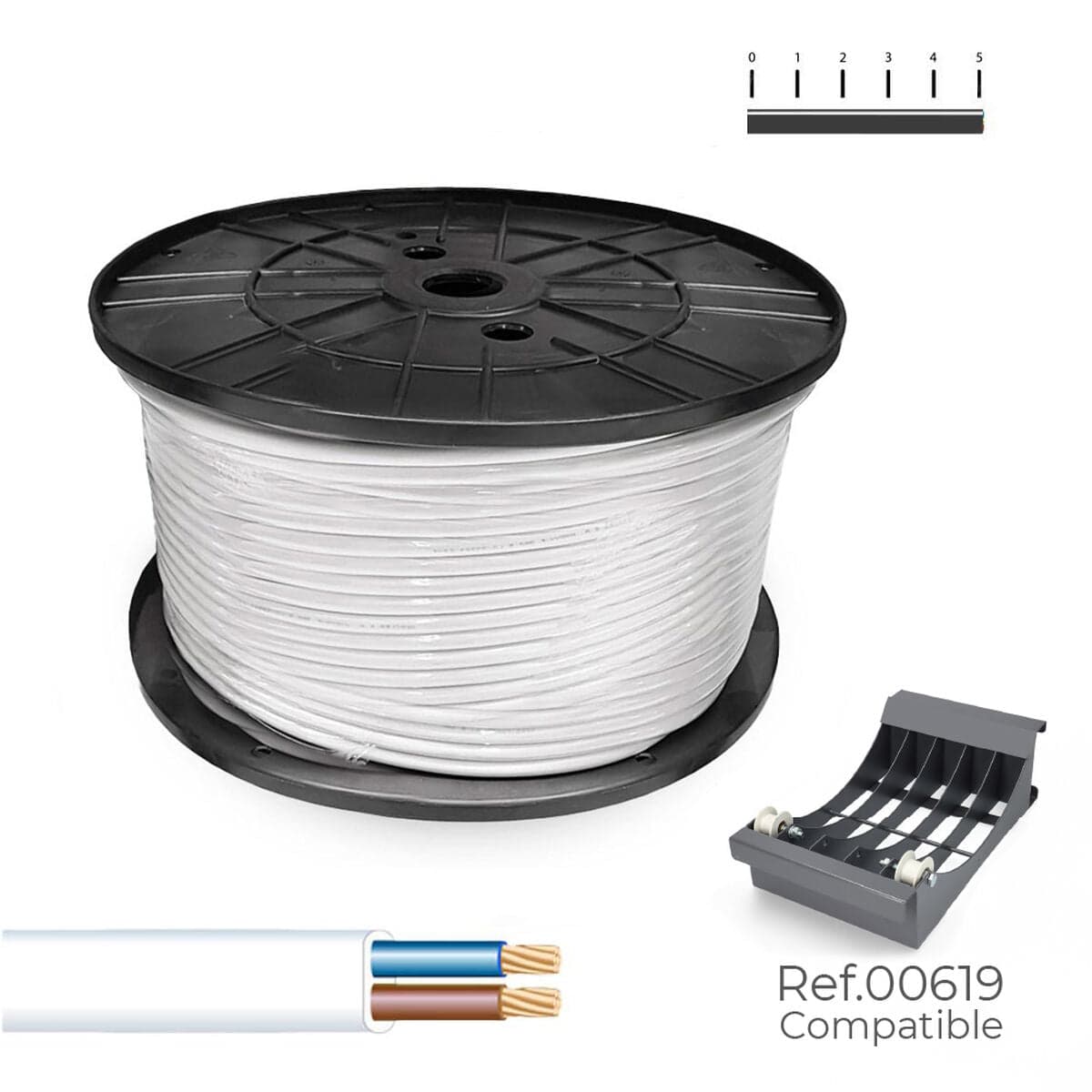 Multi-core Electric Cable Sediles White 2 x 1.5 mm 200 m h05vvh2-f