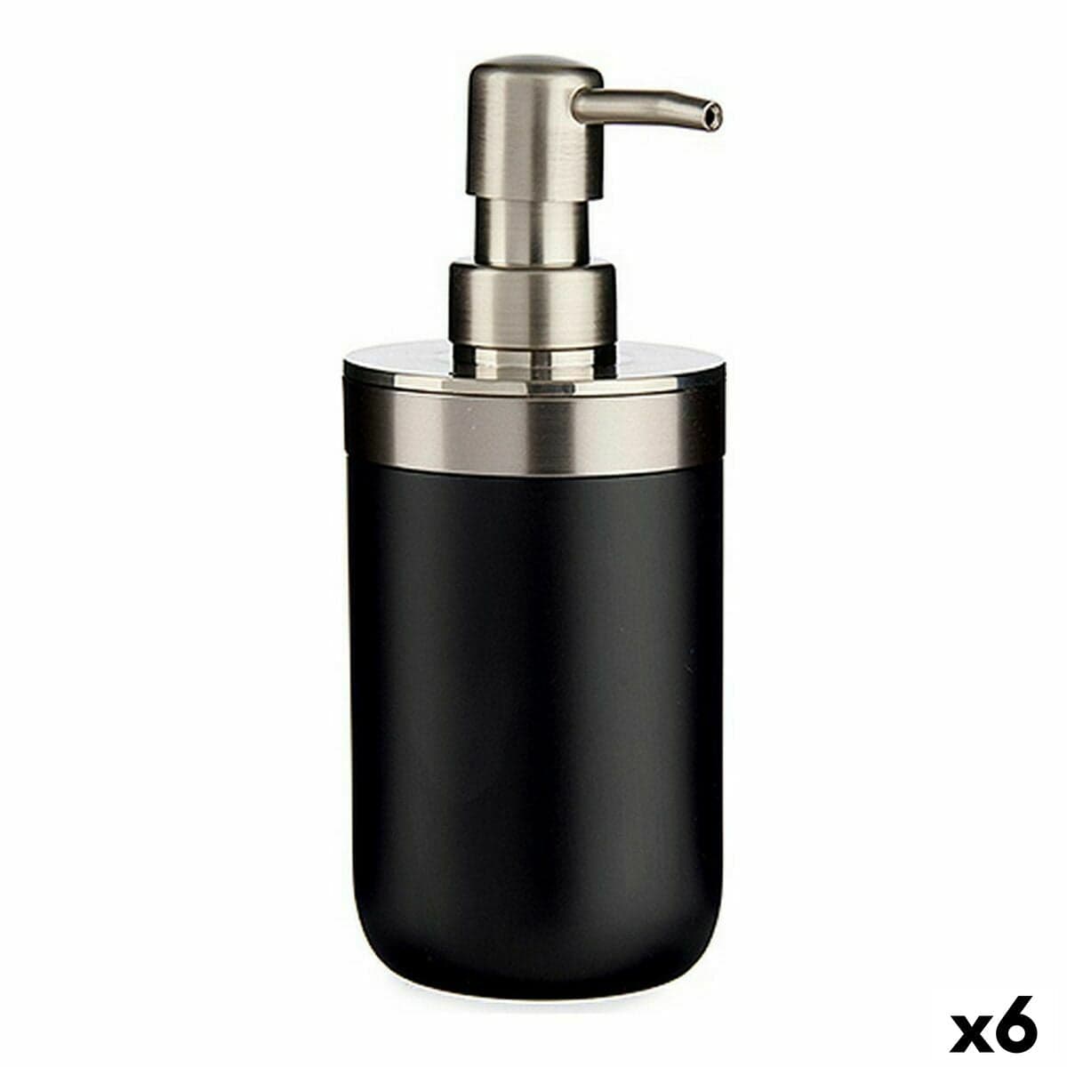 Berilo Zeepdispenser Zwart Zilver Rvs Kunststof 350 ml (6 stuks)