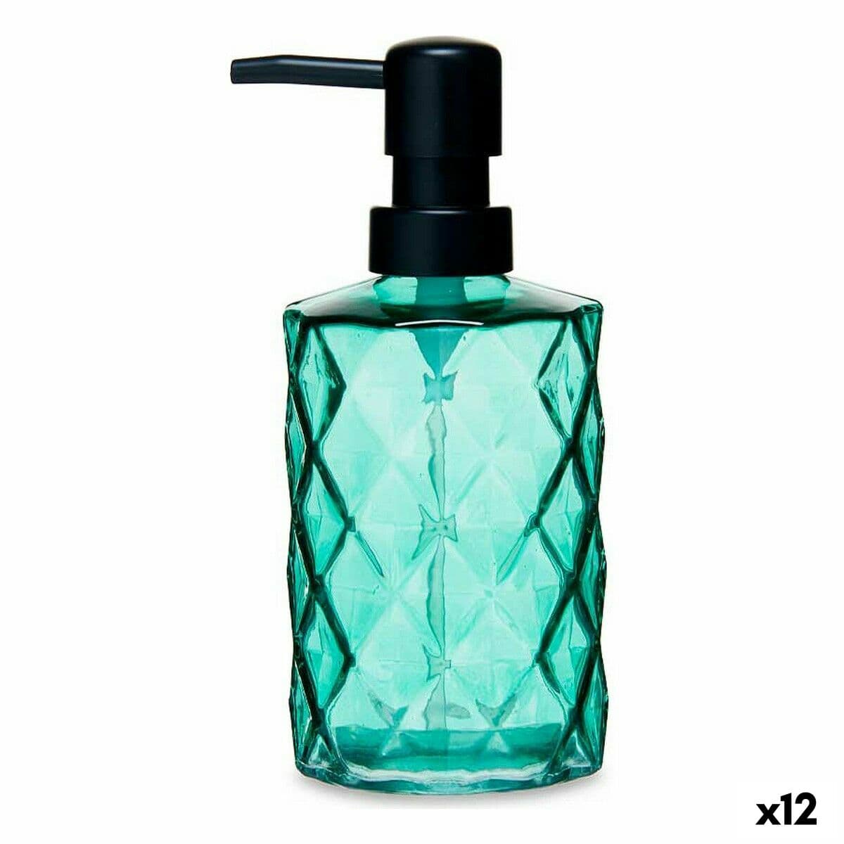Seifenspender Berilo Grün Glas Kunststoff Diamond 360 ml 410 ml (12 Stück)