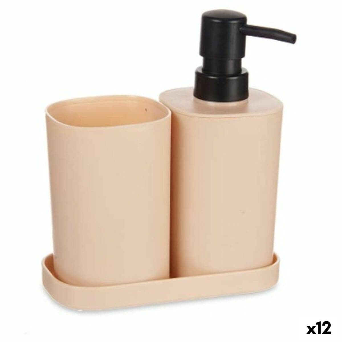 Ensemble de bain Berilo Noir Beige Polypropylène (12 Pièces)