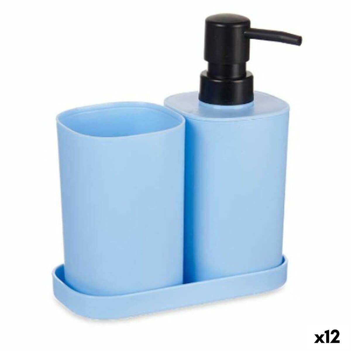 Ensemble de salle de bain Berilo Bleu Noir polypropylène (12 Unités)