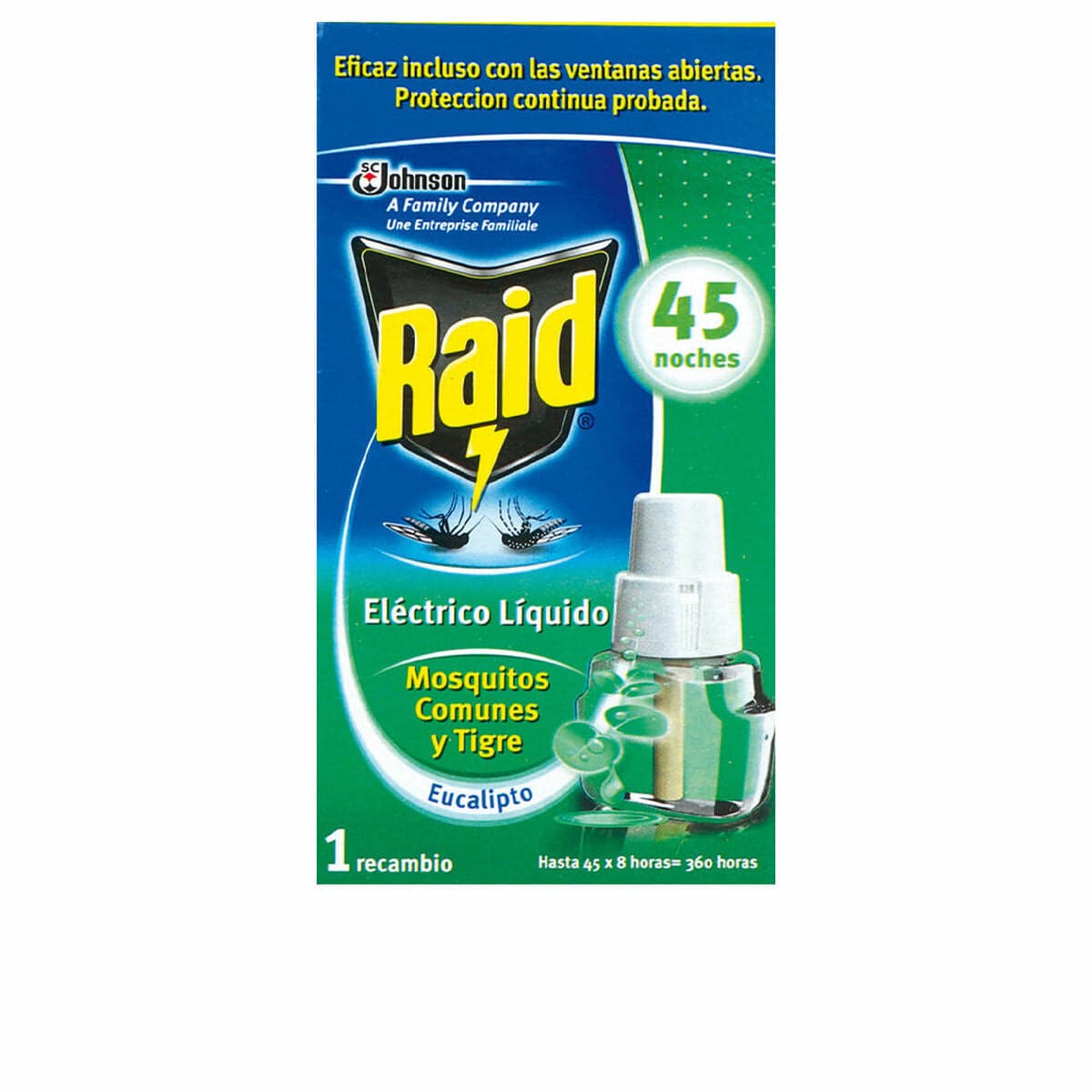 Anti-Mosquito Refill Raid Proteccion Antimosquitos Eucalyptus 45 Nights