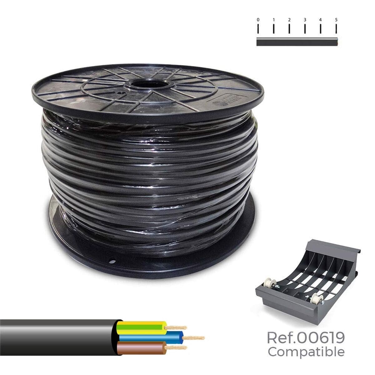 Sediles vv-k0.6/1kv multi-core electric cable black 3 x 2.5 mm 100 m