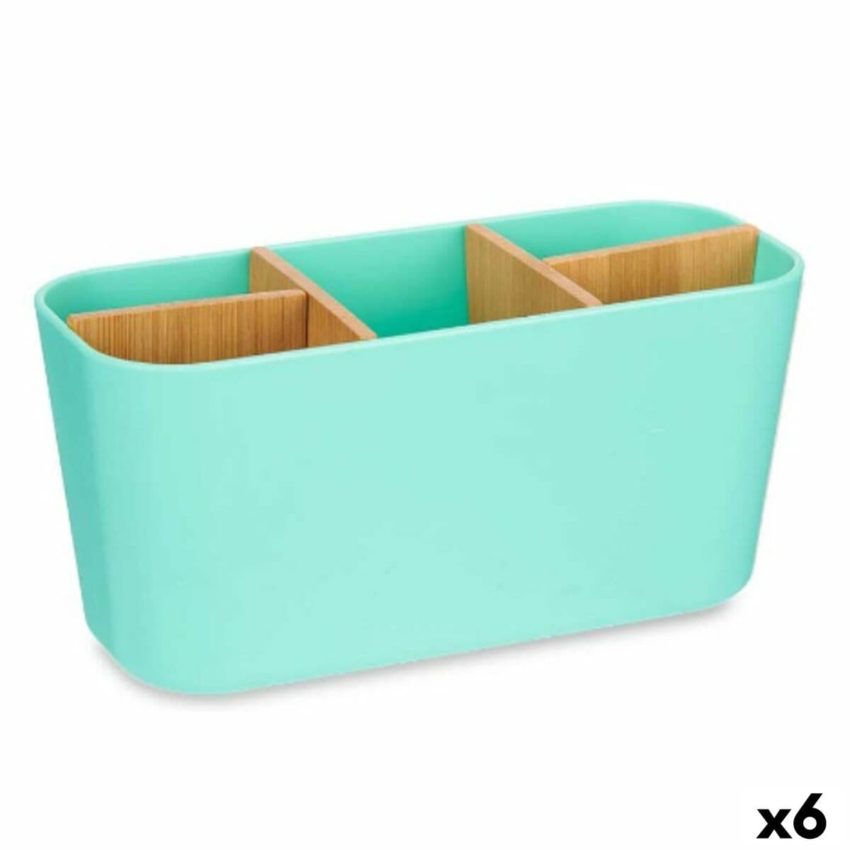 Zahnbürstenhalter Berilo Grün Bambus Polypropylen 21 x 10 x 9 cm (6 Stück)