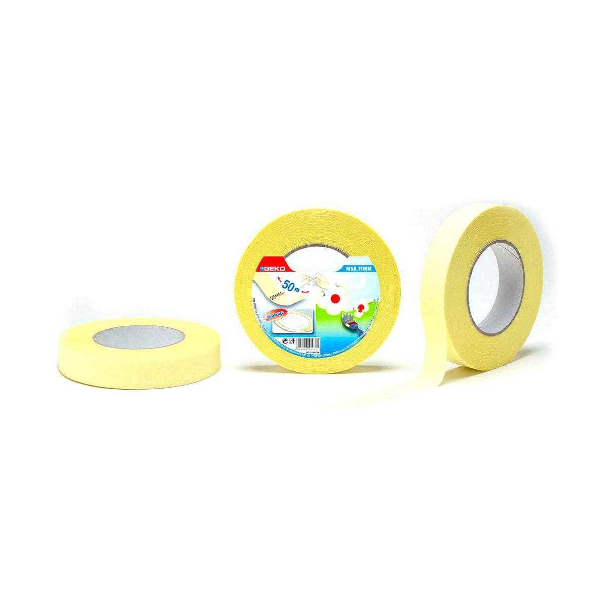 Geko Yellow Paper Adhesive Tape 25 mm x 50 m
