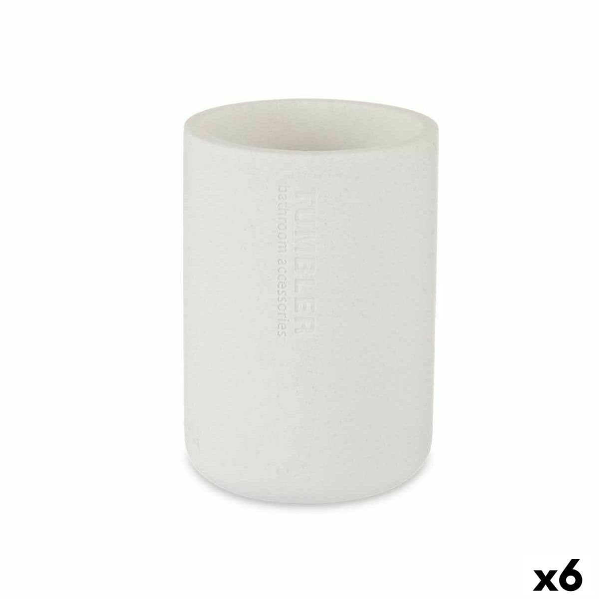 Tandenborstelhouder Berilo Wit Hars 7,8 x 10,5 x 7,8 cm (6 stuks)