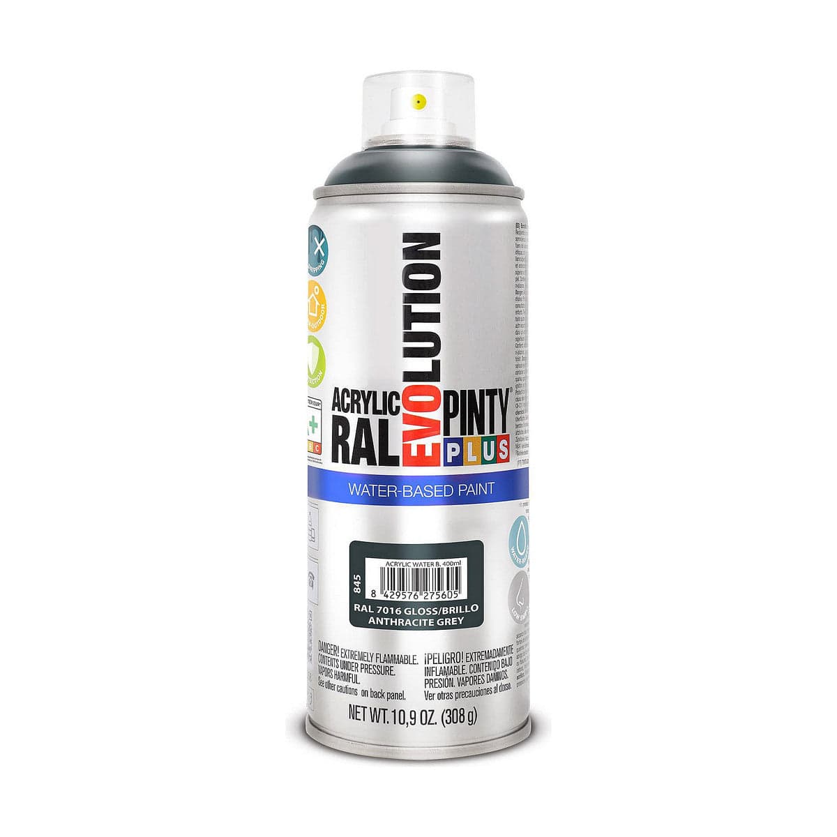 Spuitverf Pintyplus Evolution RAL 7016 Antraciet op waterbasis 400 ml