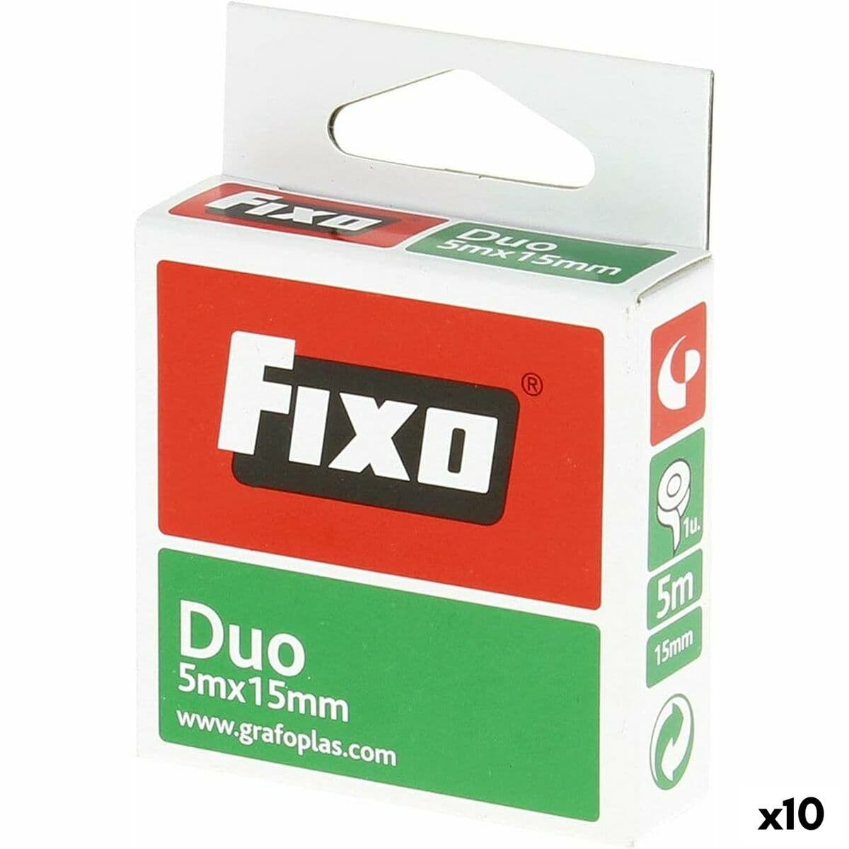 Dubbelzijdige tape Fixo 15 mm x 5 m (10 stuks)